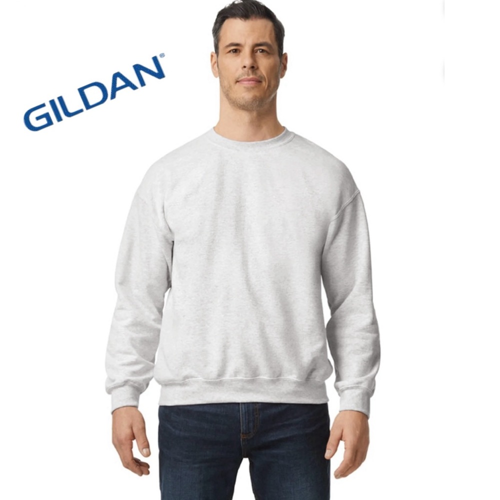 Mens Gildan Unisex DryBlend Crewneck Sweatshirt Long Sleeve Gray Small‎